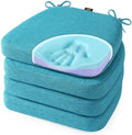 SUNROX Cooling Gel Memory Foam Chair Cushions, 2.6" Thick U-Shaped Dual-Layer Comfort Dining Chair Pads, Non Slip Seat Cushion with Ties for Indoor Kitchen Office 17"x16" Set of 4, Turquoise by SUNROX