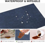 Leather Heat Resistant Placemats Set of 6 Waterproof Wipeable Washable PU Table Mats,Easy to Clean Anti-Slip (6, Navy Blue) - Image 3