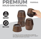 Bed Risers (Set of 4) Furniture Risers Lifts Height 2", Oak Solid Wooden Risers for Bed, Furniture Risers with Non-Slip Recessed Hole (Monolithic Wood, 4pcs-2" Hight-Walnut Color) - Image 3