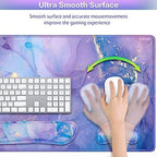 4-in-1 Mouse Pad with Wrist Rest Purple,35.4×15.7in Large Gaming Mouse Pad - Image 4