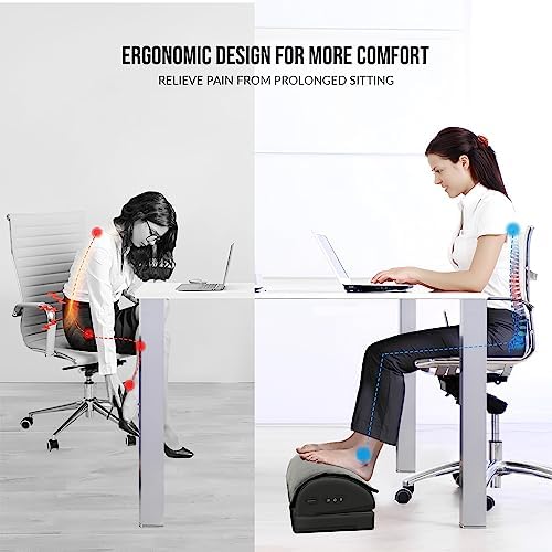 Snailax Heated Foot Rest Under Desk, Ergonomic Footrest with Vibration - Image 2
