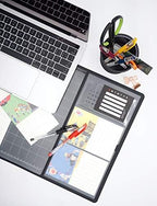 Multifunctional Desk Mat with Calendar, with Pockets for Notes/Monthly Plans/Photos/Business Cards, Waterproof and Non-Slip Mouse Pad, 27.6'' x 13'' Black - Image 3