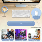 Sushret Mouse Pad and Keyboard Wrist Rest, 3-in-1 Gel Memory Foam Ergonomic Mouse Pad with Wrist Rest Set,Gaming Mousepad Arm Cushion Support for Computer Office Desk Accessories Cute Setup,Sky Blue - Image 6