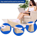 Foot Rest for Under Desk at Work, Ergonomic Under Desk Footrest with Washable Cover for Office, Home & Gaming Leg Elevation Pillow Beige - Image 4