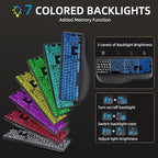 Hamile Large Print Wireless Backlit Keyboard for Windows, Black - Image 3