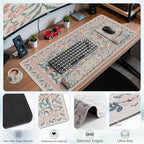 iCasso Mouse Pad with Wrist Rest, Ergonomic Large Desk Mat Set, Pink - Image 4
