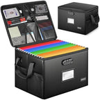 DEEGO Fireproof Document Box, Water-Resistant File Organizer Box with Lock by DEEGO