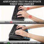 3-Piece Ergonomic Desk Mat Set,Memory Foam Wrist Rest for Gaming Desk,Black - Image 3