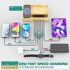 Bamboo Wireless Charging Station for Multiple Devices,Wood Charging Station - Image 5