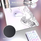 ATTACK SHARK CM05 Glass Gaming Mouse Pad,17.7x15.7 in Large Mouse Mat，Non Slip 9H Hard Mousepads,Nano-Textured Glass Surface with Improved Precision and Speed for FPS Players-Wave White - Image 5