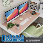 K KNODEL Extra Large Desk Mat, Leather Mouse Pad (47.2"x23.6", Pink) - Image 3