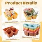6 Pack Plastic Classroom Organizer Caddy with Handle, Boho - Image 3