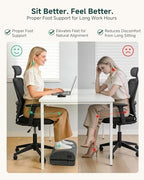 Snailax Heated Foot Rest Under Desk at Work, Ergonomic Vibration Foot Stool - Image 2