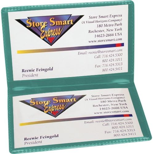 StoreSMART - Metallic Green Folding Business Card Holders - 10 Pack - Polypropylene Plastic (RPP2915MG-10) by StoreSMART