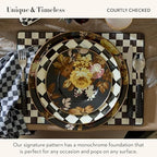 MACKENZIE-CHILDS Cork-Back Placemat Set, Black-and-White Courtly Check - Image 3