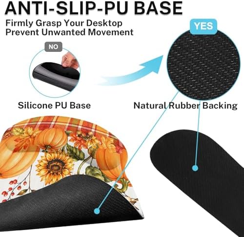 Britimes Keyboard Mouse Pad Set, 4 in 1 Desk Mat Set, Fall Pumpkin - Image 5