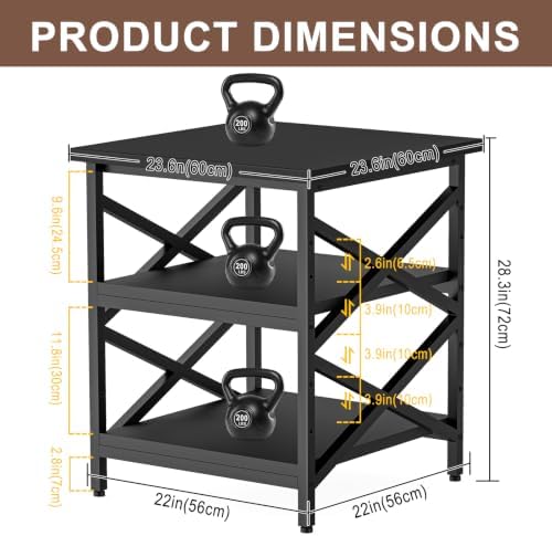 23.6"x23.6" Large Printer Stand with Adjustable Storage Shelf - Image 2