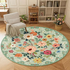 DUKINO 6ft Round Rug, Soft Washable Circle Rug for Bedroom Non Slip, Green - Image 3