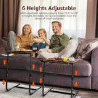 TV Trays Set of 4 - Folding TV Tray Adjustable Dinner Trays for Eating On Couch Wooden Tables Mate Stand Foldable Rustic Desk with Cup Holder Portable - Image 4