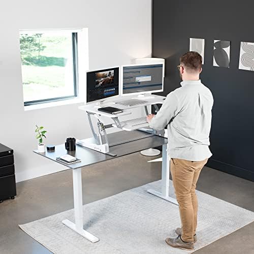 VIVO White 42 in Standing Desk Converter, DESK-V000VLW - Image 4
