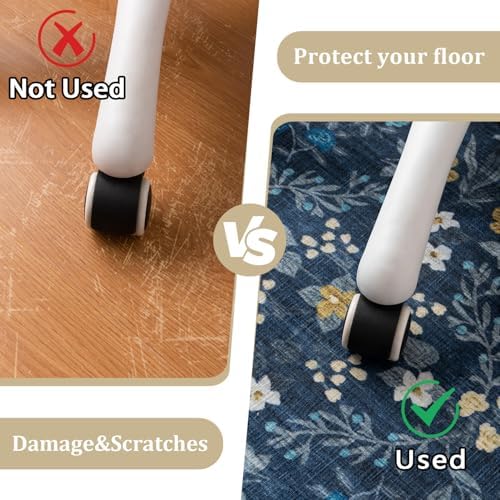chakme Office Chair Mat for Hardwood Floor, 48"x36" Easy Glide Computer Desk Mat Protector for Rolling Chair Under Desk Rug Nonslip Backing, Machine Wash, (Floral) - Image 4