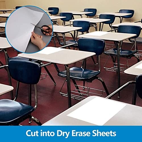 AFMAT Dry Erase Board Sticker, 48 x 36 inches White Board Wallpaper, Dry Erase Sticker for Wall, 4' x 3' Peel and Stick Whiteboard Contact Paper, Adhesive Whiteboard Roll, No Ghost, 3 Markers WS23 - Image 6