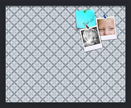 PinPix 21x17 inch Cork Bulletin Board. This Decorative Framed Pin Board Comes with Diamond Pattern in Shades of Blue Design and Satin Black. Ideal for Home, Office Decor or School (PinPix-222) by PinPixBulletinBoards