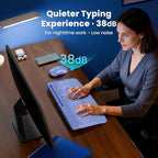 Purple Keyboard and Mouse Wireless Combo, 4000mAh Rechargeable Backlit Quiet Keyboards mice Set, USB Ergonomic Key Board with Wrist Rest & Phone Holder for PC, Mac, Windows, Natural Soft Typing - Image 6