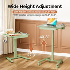 Small Mobile Standing Desk with Drawer, 23.6" x 19.7" Top - Image 4