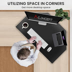 Aconcept 32 inch Black Corner Height Adjustable Standing Desk Converter, One-Click Sit to Stand up Desk Riser, Pre-Assembled for Dual Monitor and Laptop Workstation - Image 3