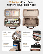 LOVEVOOK Rolling Teacher Bag, Laptop Tote with Detachable Dolly - Image 4