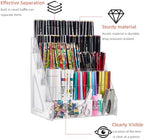 Acrylic Pen Pencil Holder for Desk With 25 Compartment Desk Organizers and Accessories,Durable Material Can Hold Pen Brush Cosmetic Scissor Clip Tape staplers Fit Home Office School(5 Tier) - Image 2