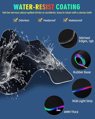 Wireless Charging Mouse Pad, RGB Gaming Mousepad, 31.5"x11.8" - Image 7
