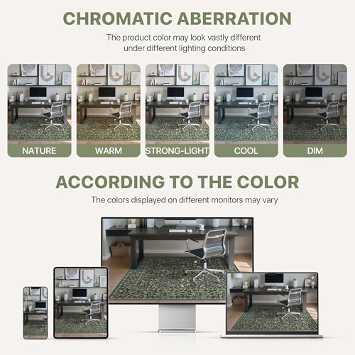 48"x72" Office Chair Mat for Hardwood Floor, Non-Slip Washable Moss Green - Image 6