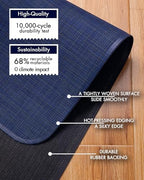 BARoyal Office Chair Mat for Hardwood Floor Under Desk Computer Rolling Chair Mat for Wood/Tile Floor Non-Slip Heavy Duty Desk Rug PVC Plastic Hard Floor Protector 45" x 53"(Indigo) - Image 4
