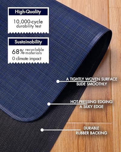 BARoyal Office Chair Mat for Hardwood Floor Under Desk Computer Rolling Chair Mat for Wood/Tile Floor Non-Slip Heavy Duty Desk Rug PVC Plastic Hard Floor Protector 48" x 60"(Indigo) - Image 4