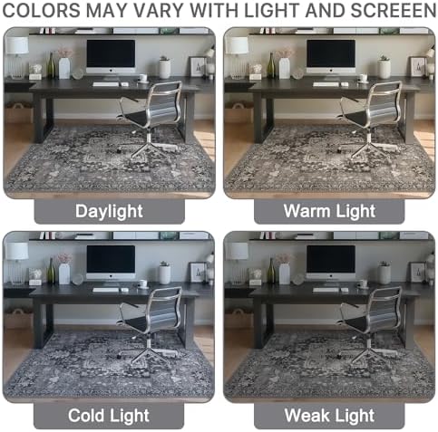 36"x48" Office Chair Mat for Hardwood Floor, Non-Slip Washable Black - Image 6