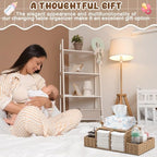 Large Wicker Diaper Caddy Changing Table Organizer, Khaki, Paper - Image 6
