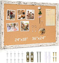 DOLLAR BOSS Cork Board, 36" X 24" Birch Bark Framed Bulletin Board by DOLLARBOSS