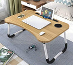 23.6" Lap Desk with Storage Drawer, Holders for Cup and Tablet - Image 5