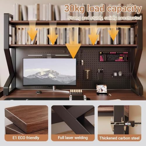 Metal Desk Storage Shelf，Desk Shelf Organizer with Pegboard & Accessories - Image 6