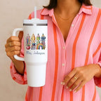 Personalized Teacher Appreciation Gift Tumbler 40oz | Custom Name Colored Pencil Design | Stanley Style Cup With Handle Straw & Lid | Insulated Stainless Steel Mug | End of Year Back to School Gift - Image 6