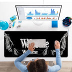 Keyboard Wrist Rest Set,Memory Foam Wrist Support Mouse Pad,31.5"x11.8" Desk Mat for Comfortable Typing & Pain Relief,Non-Slip Base for Office & Home Use - Funny Skeleton - Image 7