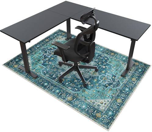 Anidaroel 46"x72" Chair Mat for Hardwood Floor/Tile Floor, Desk Chair Mat for Hard Floors, Under Desk Rug Protector for Rolling Chair, Computer Gaming Chair Mat, Low Pile Carpet Floor Mat by Anidaroel