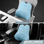 Skechers Air-Cooled & Memory Foam Lumbar Pillow,Lumbar Support Pillow for Office,Chair Lower Back Pain Relief Lumbar Pillow,Ergonomic Design Back Support Pillow for Office Chair,Car,Home,Travel,Blue - Image 4