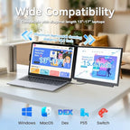 domyfan Laptop Screen Extender 15.6“ FHD 1080P IPS Portable Monitor, USB-C Plug and Play Dual Screen with 100% sRGB Color Accuracy, for Windows Mac Android Chrome Laptops 13” to 17“ - Image 5