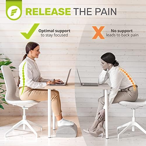 ErgoFoam Foot Rest - Chiropractor-Endorsed Orthopedic Teardrop Design - 2in1 Adjustable Premium Under Desk Footrest - Ergonomic Foot Rest for Lumbar, Back, Knee Pain (Grey) - Image 6