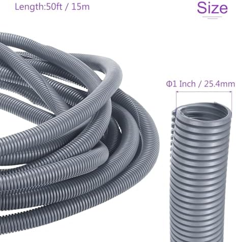 DMiotech 50ft Wire Loom Split Tubing 1 Inch(25.4mm) ID Gray - Image 3