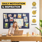 WALLHERO Large Cork Board Alternative | 15 Pack | Sizing Up to 59”x36”, Felt Wall Tiles, Office Wall Decor, Large Cork Boards for Walls, Corkboard, Cork Board for Office, Pin Board, Blue - Image 5