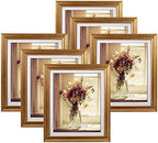 MEBRUDY 8x10 Picture Frames with Mat, Gold Photo Frames Set for Wall or Tabletop Display, 6 Pack by MEBRUDY